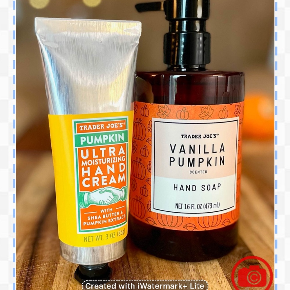 Trader Joe's Vanilla Pumpkin Hand Soap and Ultra Moisturizing Hand Cream Set